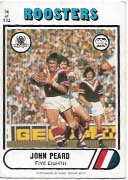 1976 Scanlens Rugby League (36) John Peard Roosters