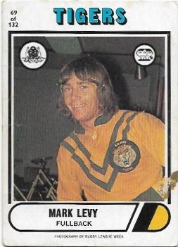 1976 Scanlens Rugby League (69) Mark Levy Tigers
