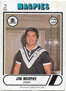 1976 Scanlens Rugby League (78) Jim Murphy Magpies