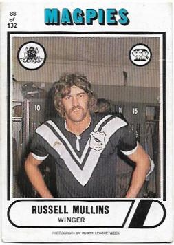 1976 Scanlens Rugby League (88) Russell Mullins Magpies