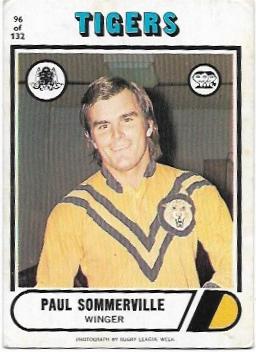 1976 Scanlens Rugby League (96) Paul Sommerville Tigers