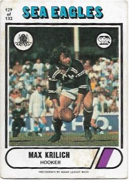 1976 Scanlens Rugby League (129) Max Krilich Sea Eagles