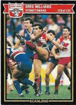 1987 Scanlens (129) Greg Williams South Melbourne – Near Mint