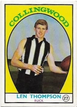 1968 A Scanlens (27) Len Thompson Collingwood *