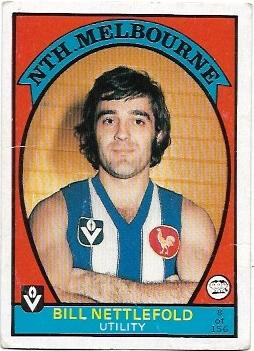 1978 VFL Scanlens (8) Bill Nettlefold North Melbourne