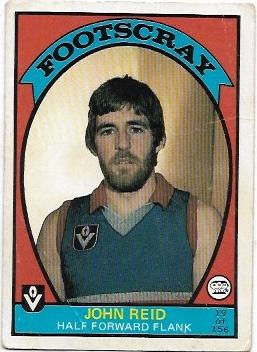 1978 VFL Scanlens (19) John Reid Footscray