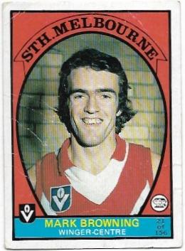 1978 VFL Scanlens (21) Mark Browning South Melbourne