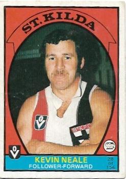 1978 VFL Scanlens (28) Kevin Neale St. Kilda