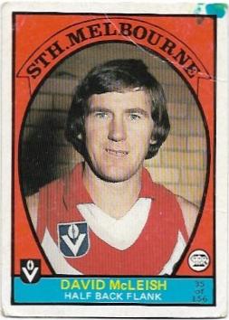 1978 VFL Scanlens (35) David McLeish South Melbourne