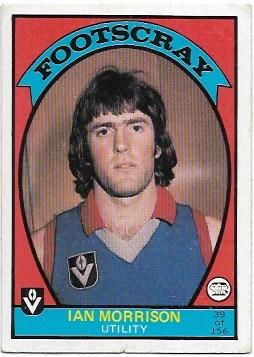 1978 VFL Scanlens (39) Ian Morrison Footscray