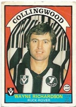 1978 VFL Scanlens (134) Wayne Richardson Collingwood