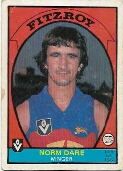 1978 VFL Scanlens (154) Norm Dare Fitzroy