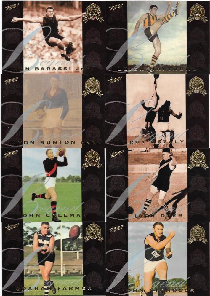 1996 Select Hall Of Fame Legends FULL SET (12 Cards)