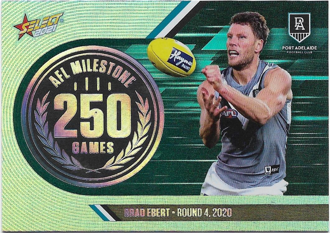2021 Select Footy Stars Milestones (MG50) Brad EBERT Port Adelaide