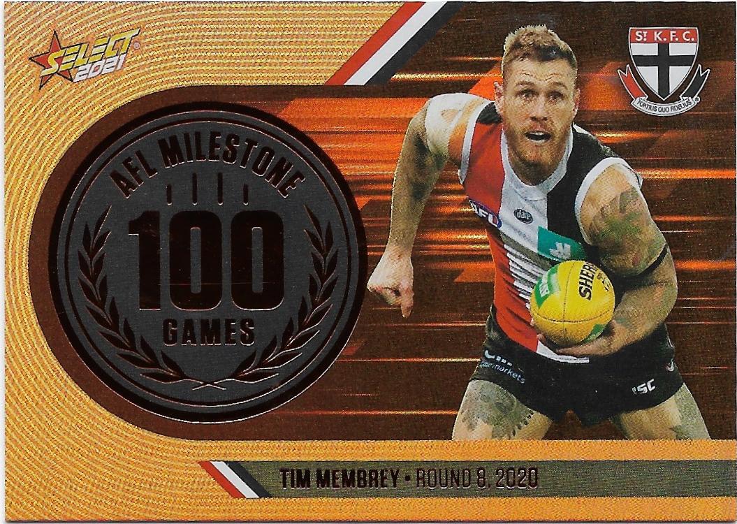 2021 Select Footy Stars Milestones (MG62) Tim MEMBREY St Kilda