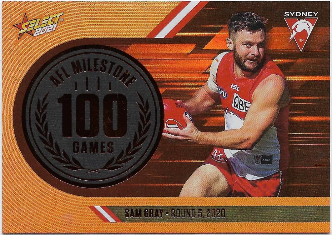 2021 Select Footy Stars Milestones (MG67)  Sam GRAY Sydney