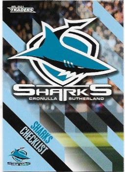 2021 Nrl Traders Base Card (031) Sharks CHECKLIST