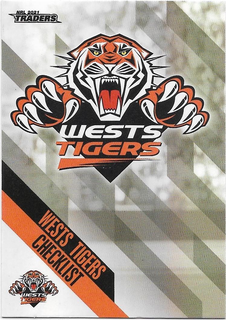 2021 Nrl Traders Parallel (PS151) Wests Tigers CHECKLIST