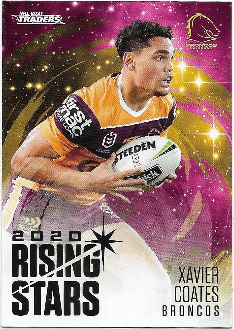2021 Nrl Traders Rising Stars (RS01) Xavier COATES Broncos