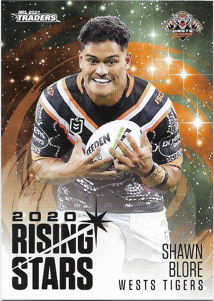 2021 Nrl Traders Rising Stars (RS46) Shawn BLORE Wests Tigers