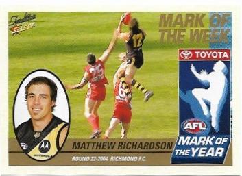 2005 Select Tradition Mark Of The Week (MW22) Matthew Richardson Richmond