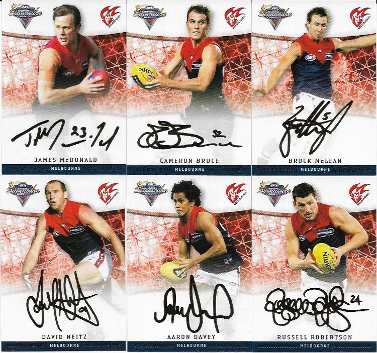 2007 Select Champions Foil Signature MELBOURNE 6 Card Team Set