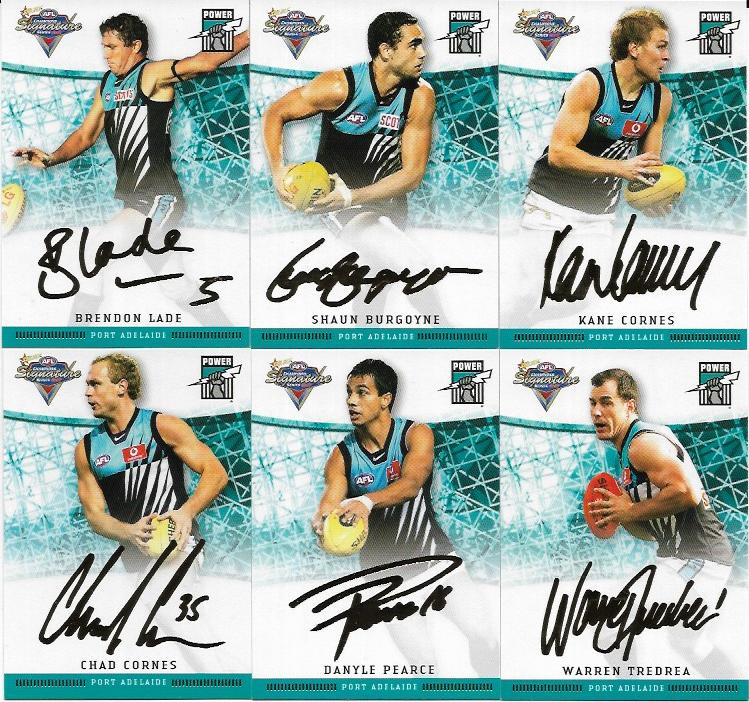 2007 Select Champions Foil Signature PORT ADELAIDE 6 Card Team Set