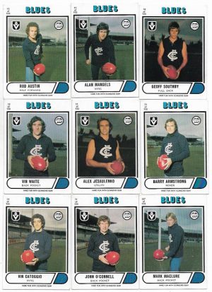 1976 VFL Scanlens Carlton Team Set (11 Cards) #