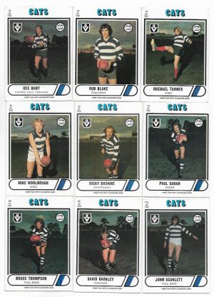1976 VFL Scanlens Geelong Team Set (11 Cards) #