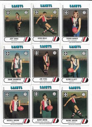 1976 VFL Scanlens St. Kilda Team Set (11 Cards) #