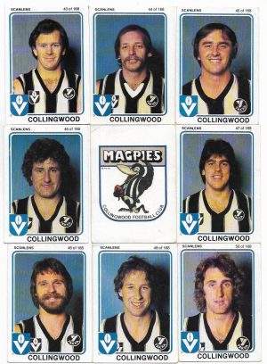 1981 VFL Scanlens Collingwood Team Set (15 Cards) #