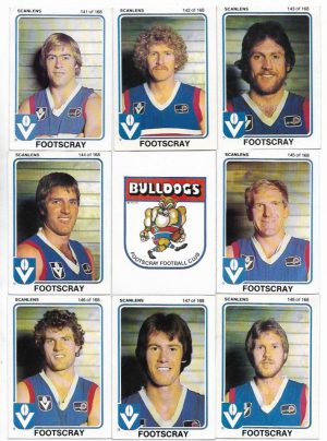 1981 VFL Scanlens Footscray Team Set (15 Cards) #