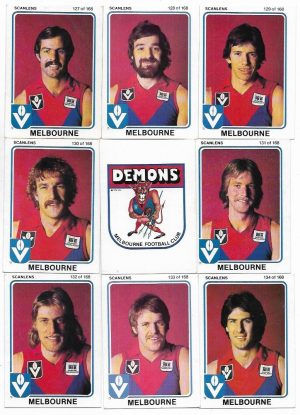 1981 VFL Scanlens Melbourne Team Set (15 Cards) #
