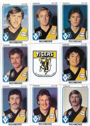1981 VFL Scanlens Richmond Team Set (15 Cards) #