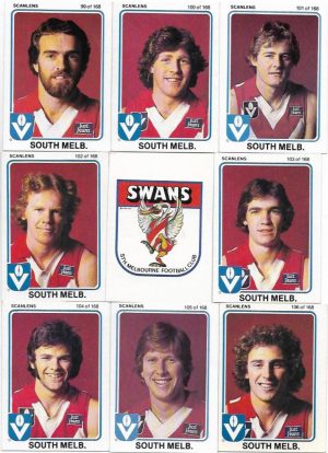 1981 VFL Scanlens South Melbourne Team Set (15 Cards) #