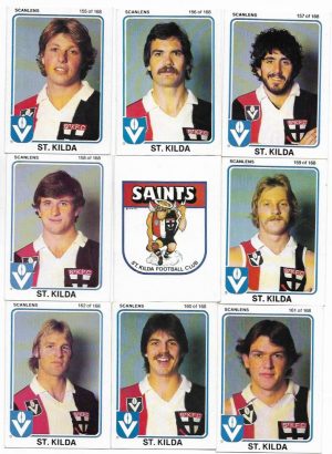 1981 VFL Scanlens St. Kilda Team Set (15 Cards) #