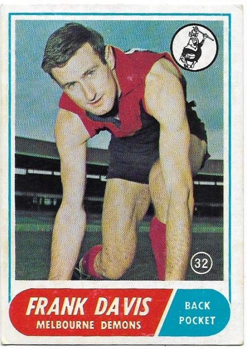 1969 Scanlens (32) Frank Davis Melbourne *