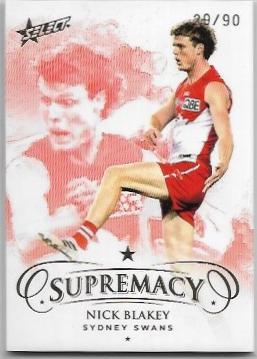 2021 Select Supremacy Parallel Gold (91) Nick Blakey Sydney 20/90