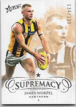 2021 Select Supremacy Base Silver (60) James WORPEL Hawthorn 134/135
