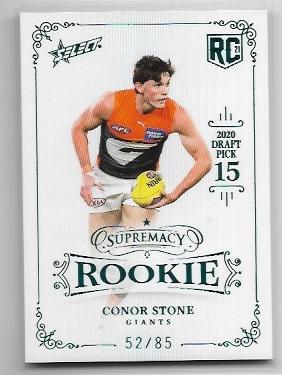 2021 Select Supremacy Rookie (RPB15) Conor Stone Gws 52/85