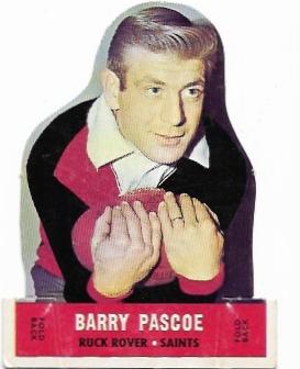 1969 Scanlens Die Cut Barry Pascoe St. Kilda ::