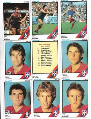 1984 VFL Scanlens Melbourne Team Set (11 Cards) #