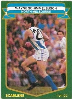 1985 VFL Scanlens (1) Wayne Schimmelbusch North Melbourne #
