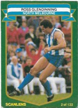1985 VFL Scanlens (2) Ross Glendinning North Melbourne #