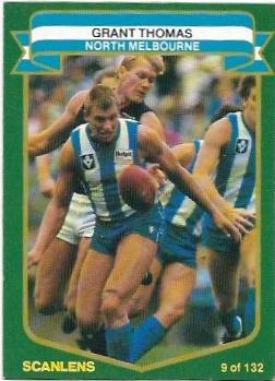 1985 VFL Scanlens (9) Grant Thomas North Melbourne #