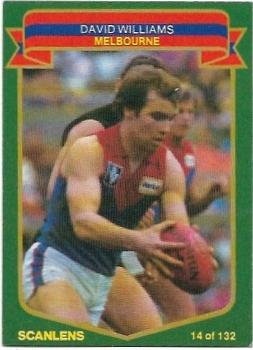 1985 VFL Scanlens (14) David Williams Melbourne #