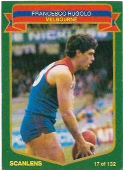 1985 VFL Scanlens (17) Francesco Rugolo Melbourne #