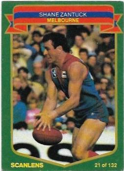 1985 VFL Scanlens (21) Shane Zantuck Melbourne #