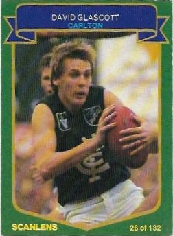 1985 VFL Scanlens (26) David Glascott Carlton #