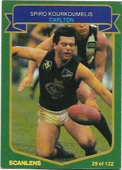 1985 VFL Scanlens (29) Spiro Kourkoumelis Carlton #
